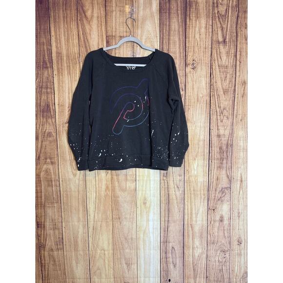 Peloton Chaser Paint Splatter Crewneck Sweatshirt Women's Size M - Picture 1 of 4